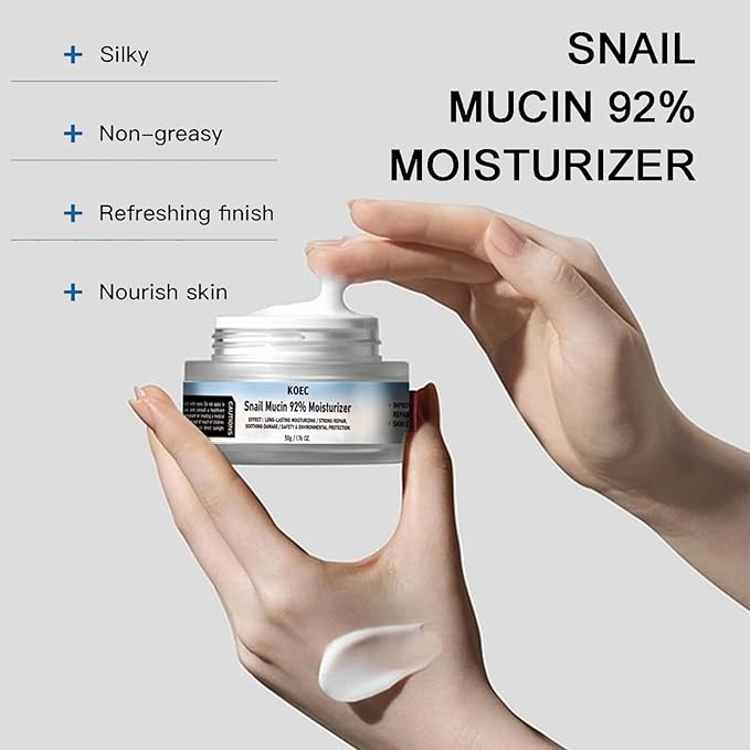 Travel Size Korean Skincare Set, Korean Skin Care Set with Vitamin C Facial Serum, Snail Mucin 92% Moisturizer, Amino Acid White Mud Cleanser, Facial Kit for Women/Teen Hydrating & Plump Skin - 3Pcs