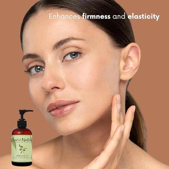 Best of Nature 100% Pure Olive Massage & Body Oil – Cold Pressed, Natural & Unscented Moisturizer for Skin, Hair & Bath, 1 Gallon (128 fl oz)