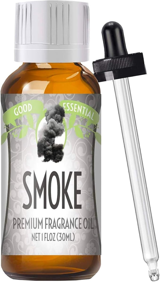 Good Essential Professional Smoke Fragrance Oil (1 oz/30ml) for Diffuser, Candles, Soaps, Lotions, Perfume - Smoke Scent Fragrance Oil