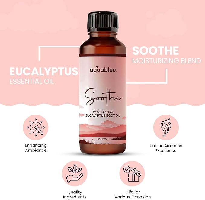 Eucalyptus Massage Oil – Soothing Aromatherapy Blend for Comfort – 80ml Bottle – Perfect for a Relaxing Experience – Great Gift for Women