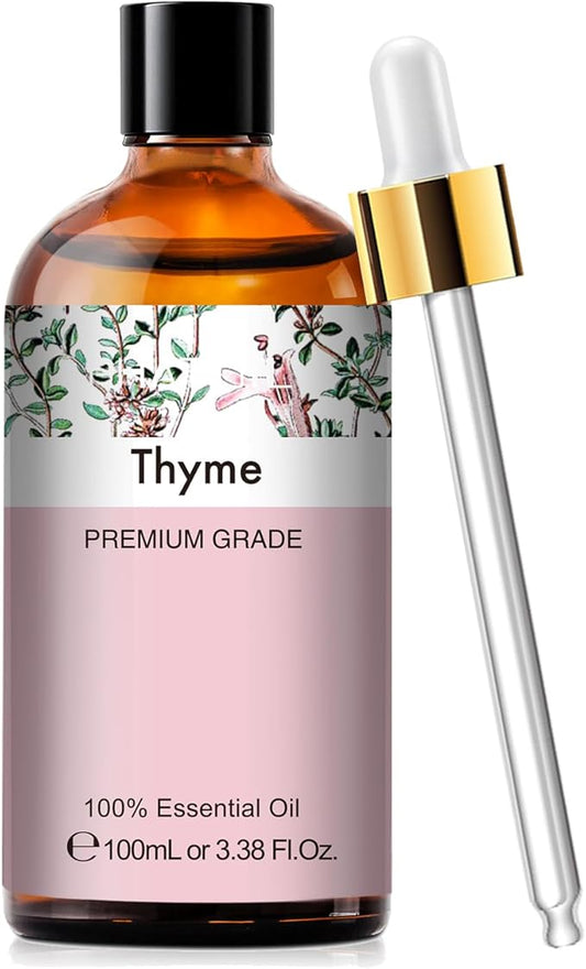 Thyme 3.38fl.oz Essential Oil, PHATOIL Aromatherapy Essential Oils for Diffuser, Humidifier, Perfect for DIY Soap, Candle, Bath Bombs Making(100ml)