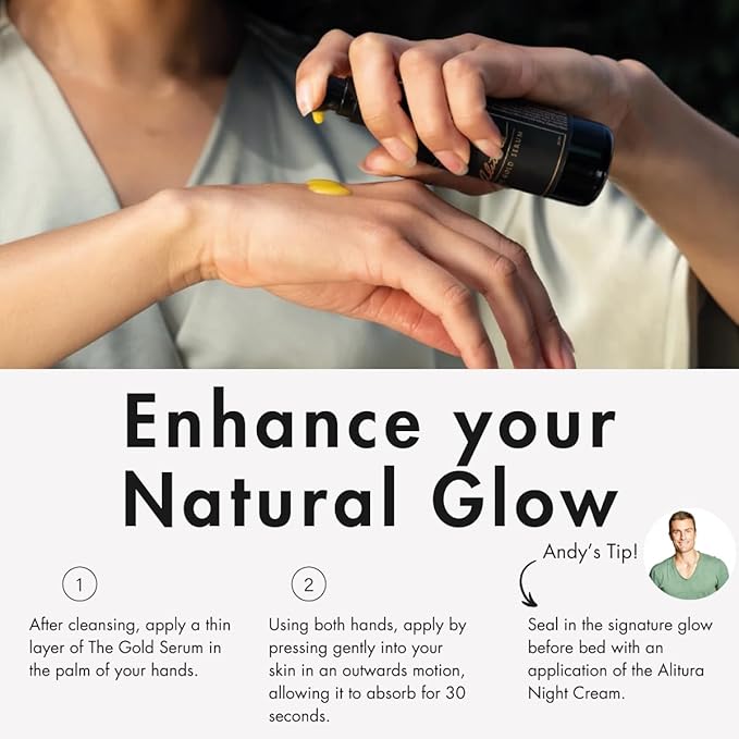 Alitura Gold Serum for Face – Face Serum for Women & Men to Reduce Fine Lines and Wrinkles – Serum for Radiant-Looking Skin – Vitamin A & Marine Collagen Facial Serum - 100 ml