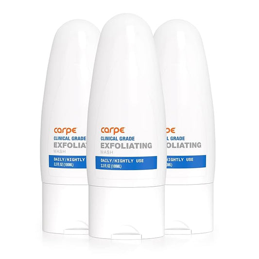 Carpe Exfoliating Underarm Scrub with Odor Protection, Underarm Exfoliator to Improve Deodorant Performance - Energizing Minty Fresh Smell - Armpit Scrub for Women and Men (3 Pack)