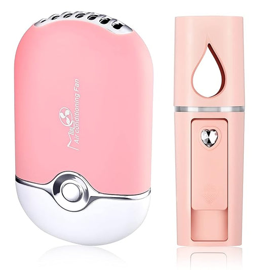 Eyelash Fan USB Portable Lash Dryer Nano Facial Mister Face Mister Portable Facial Steamer with 20ml Water Tank Rechargeable Handheld Mini Fan Lash Dryer Eyelash Extension(Pink)