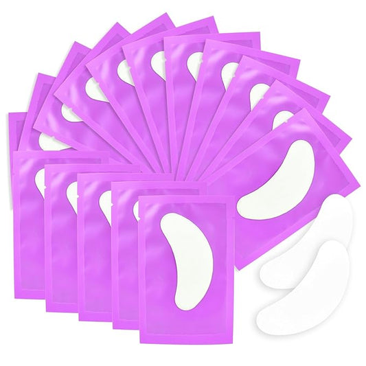 50 Pairs Under Eye Patches, Eye Gel Pads, Eyelash Extension Eye Pads for DIY Lash Extension Supplies, Eyelash Extension (50 Pairs, Purple)