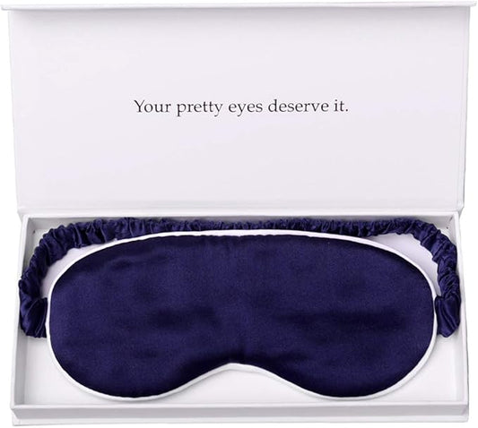Silk Sleep Mask Light Blocking Luxury 100% Mulberry 19mm Silk Eye Mask Eye Cover Blindfold Ultra Soft Light & Comfy Anti Aging Skin Care with Travel Bag Gift Package
