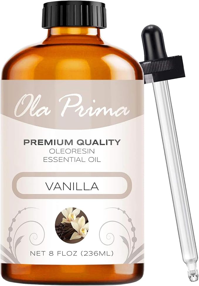 Ola Prima Vanilla Essential Oil 8oz Therapeutic for Aromatherapy - 8 Fluid Ounces