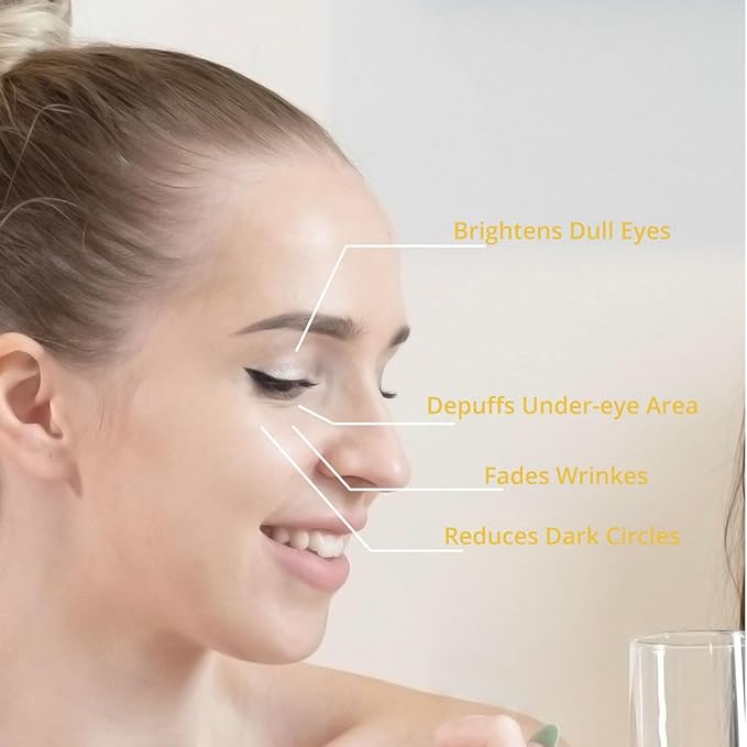 Turmeric + Vitamin C Eye Cream, Turmeric Under Eye Cream for Dark Circles and Puffiness, Anti Aging Cream Correction for Puffy Eye Bags Fine Lines Dark Circles Wrinkles Eye Firming Even Skin Tone