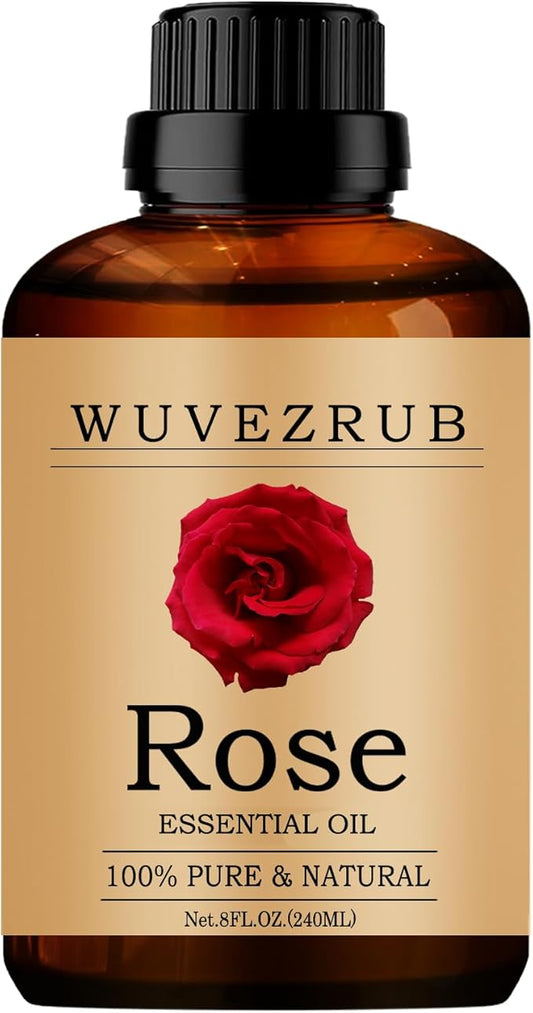 Rose Essential Oils 240ML, Pure Rose Essential Oil for Aromatherapy Diffuser - 8 Fl Oz