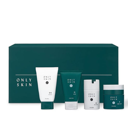 Standard Skin Care Kit, 4-Piece, Face Cleanser, Face Scrub, Day Cream & Night Moisturizer Gift Set, Back To School Gifts