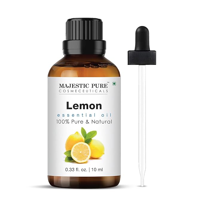 Majestic Pure Lemon Essential Oil - 100% Pure Lemon Oil for Aromatherapy, Massage & Topical Uses, Perfect for Diffuser & Essential Oil Diffuser - 1 Fl Oz
