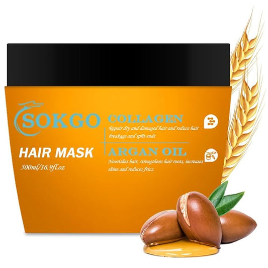 Moroccan Hair Mask, Collagen Hair Treatment, Deep Hydrating Treatment for Dry Damaged Hair, Nourishing Formula for Healthy Hair Repair and Strengthening