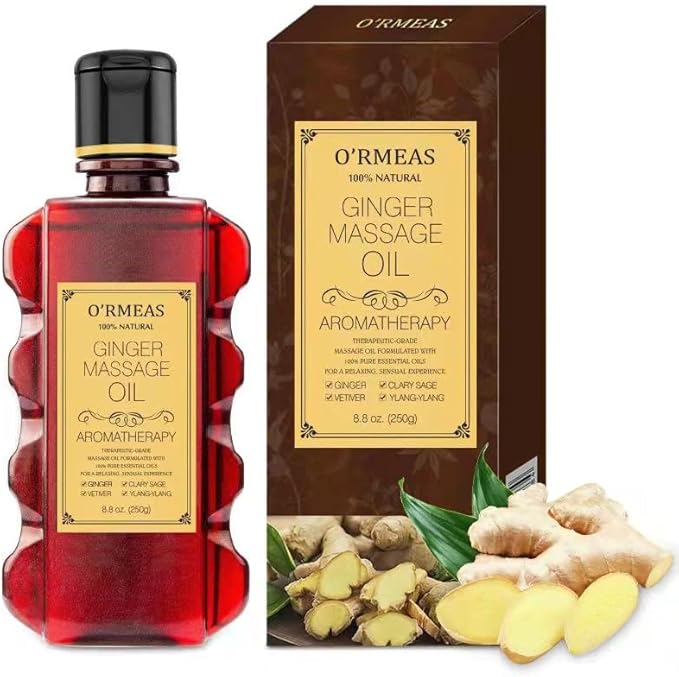 Ginger Massage Oil for Relaxing Muscles Massage Oil for Massage Body Oil for Skin Moisturizing for Men and Women 8.8 oz