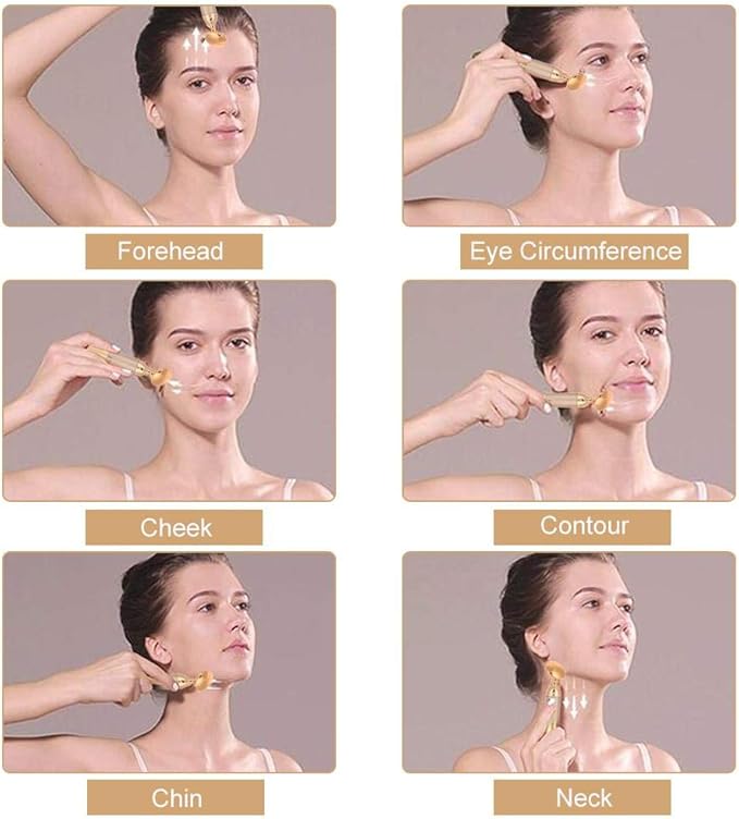 ZJchao Face Massager Roller, Anti Aging Face Massage Beauty Massager Skin Massager Wand Tighten Face Beauty Device Enhances Facial Massage for Face Eye and Skin