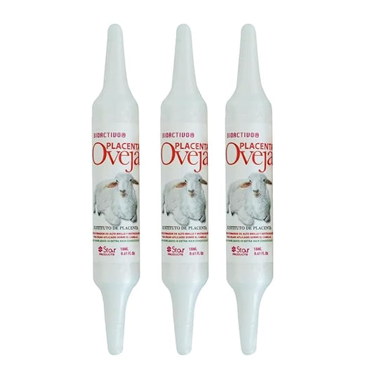 Placenta Oveja 3 Pack – 0.61 oz Each, Hair Repair Treatment with Sheep Placenta Extract for Strengthening & Revitalizing Damaged Hair