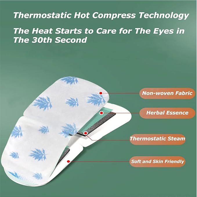 Qiai Self-Heating Steam Eye Mask 10 Packs for Better Sleep&Eye SPA|Reduce Dark Circles & Puffiness|Relief Eye Fatigue Dry&Itchy Eyes|Reduce Wrinkles|Heated Eye Mask Portable for Personal Care