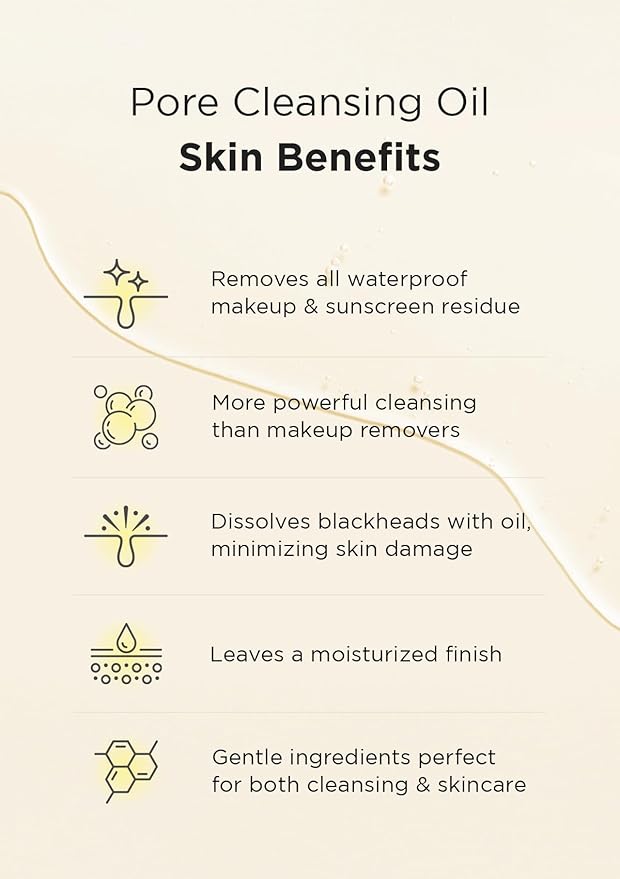 Hanskin PHA/BHA/AHA Trial Size Pore Cleansing Oil, Gentle Blackhead Cleanser and Makeup Remover for Combination and Oily Skin Travel Size Mini Makeup Remover Set [1 oz/Pack of 3]