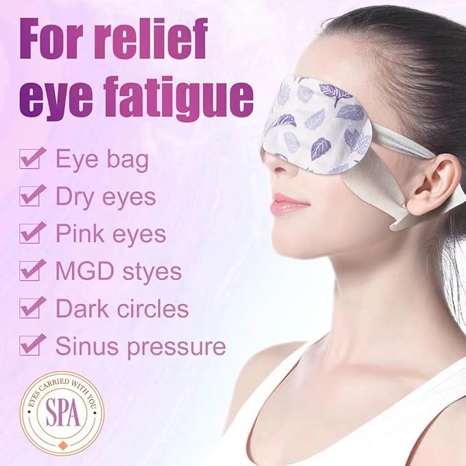 18 Packs Steam Eye Mask for Dry Eyes Self Heating Masks Cornea Care Rest Disposable SPA Warm Eye Compress Sleep Mask 30+ Minutes of Warmth for Reduce Eye Fatigue Travel Essentials (Unscented)