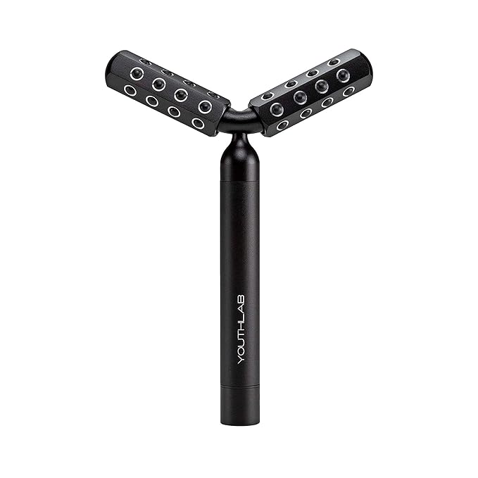 Revolution Roller - Germanium Stone Uplifting Face/Body Beauty Massage Tool/Roller/Wand for Skin Tightening/Firming, De-Puffing, Anti-Aging (Black)