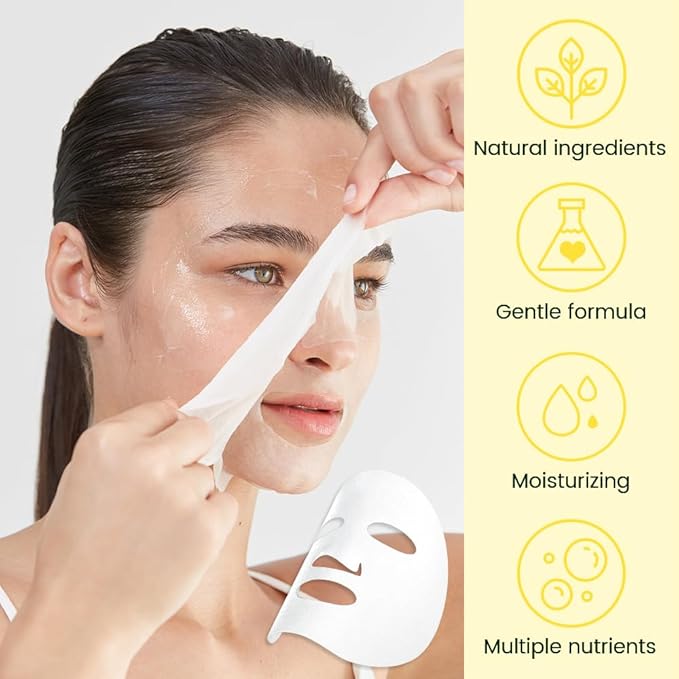 Vitamin Face Sheet Mask Skincare,Hydrating Spa Face Mask For Sensitive Skin,Moisturize,Nourish for All Skin Types,Natural Skin Care Spa Face Mask for Women Men Girls,Pack of 6