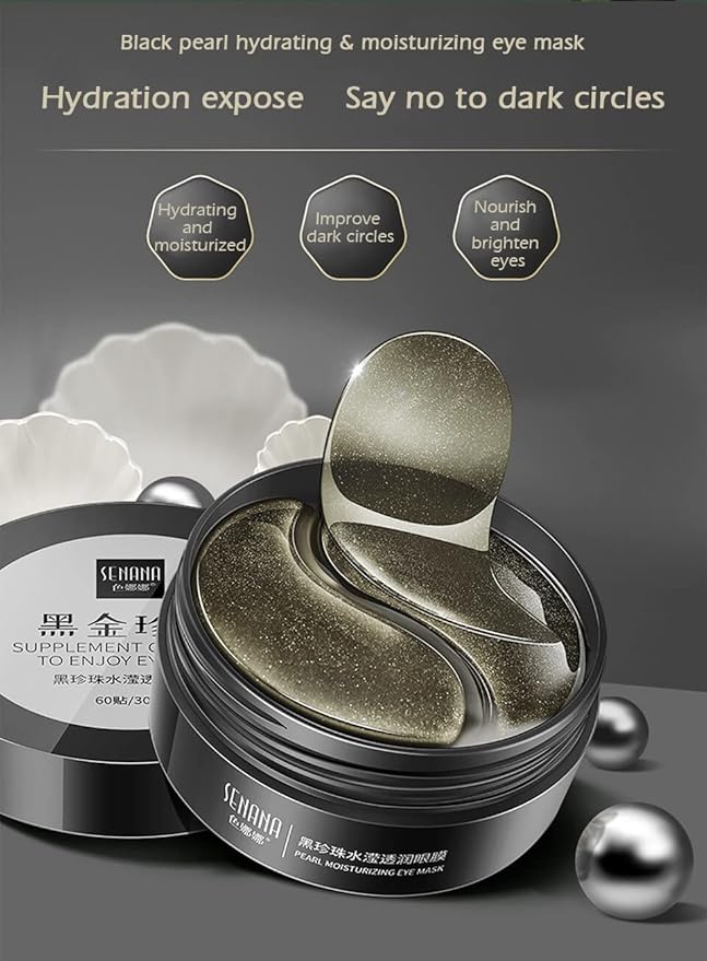 Senana MarinaUnder Eye Masks, Eye Lines And Moisturizing Eye Patches, Moisturizing, Nourishing, Improving Eye Bags, Dark Eye Circles, Under Eye Gel Pads with Collagen Hyaluronic Acid (60 Pieces) (PEARL MOISTURIZING Collagen)