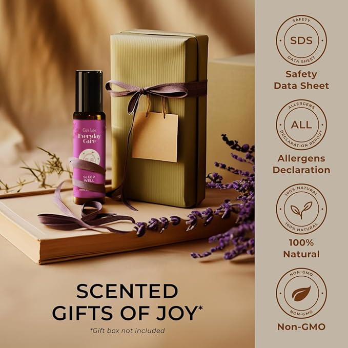 Gya Labs Sleep Well Essential Oil Roll on - 100% Pure Natural Aromatherapy Relax Oil for Women - Blend with Calming Chamomile & Relaxing Lavender for Better Rest, Travel Size (0.34 Fl Oz)