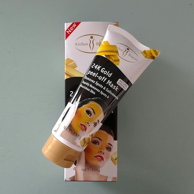 MK aichun 24k Gold Peel-Off mask,Face Care Facial mask, Collagen Gold Powder Crystal Facial Mask