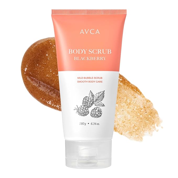 AVCA Signature Body Scrub BlackBerry for Smooth, Radiant Skin and Exfoliation 180g, 6.34fl. oz.
