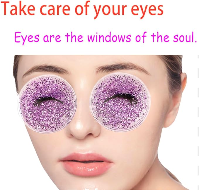 Gel Eye Ice Pack, Cooling Eye Pad, Cooling Eye Masks Hot ＆ Cold Treatment for Eye Strain, Eye Swelling, Eye Redness, Puffy Eyes, Dark Circles, Smooth Fine Lines, and Eye Recover Surgery. 6 PCS