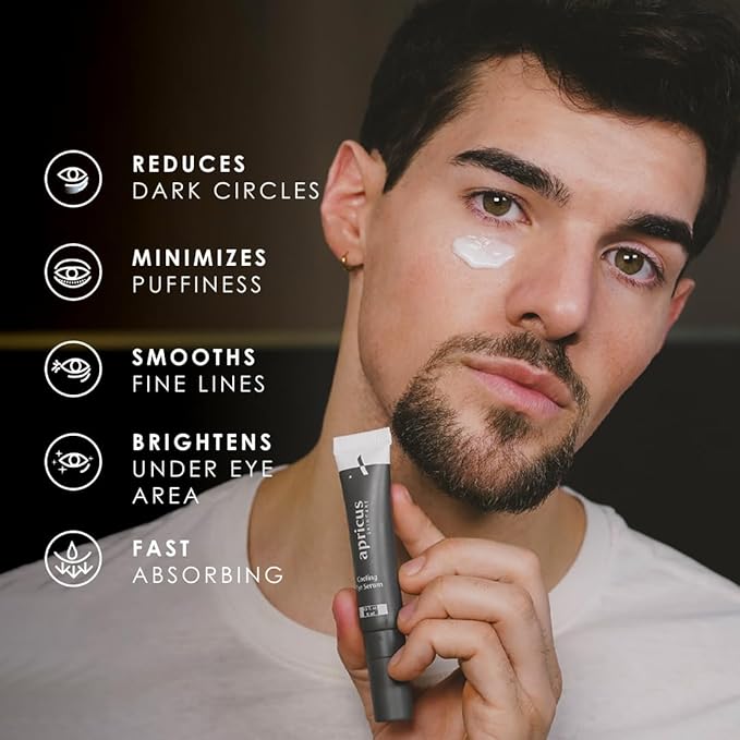 Apricus Eye Serum, Caffeine Peptide Formula, Lightweight Serum for Dark Circles, Puffiness and Fine Lines
