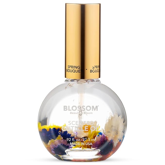 Blossom Cuticle Oil for Nails, Hydrating, Moisturizing, Scented Nail Oil Cuticle Care, Infused with Real Flowers, Made in USA, 0.92 fl. oz, Spring Bouquet
