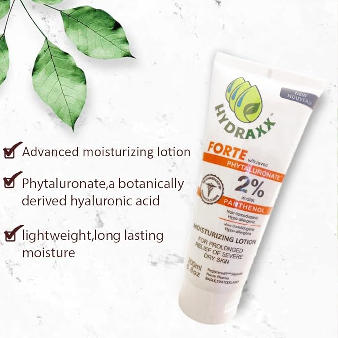 HYDRAXX FORTE Lotion for Daily Use - Moisturizing Lotion for Dry Skin – Non Greasy Hypoallergenic Body Lotion for All Skin Type | Fragrance-Free | Non-Comedogenic, 1 Fl Oz (Pack of 1)