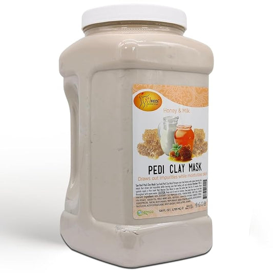 SPA REDI - Clay Mask, Milk and Honey, 128 Oz - Pedicure and Body Deep Cleansing, Skin Pore Purifying, Detoxifying and Hydrating