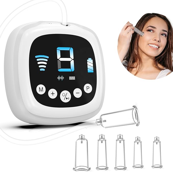 Electric Facial Cupping Set for Face - 3-in-1 Face Cupping, Gua Sha & Massage Tools for Skin Care - Multifunctional Facial Neck Eye Cuppings Massager for Wrinkle with 3 Modes & 5 Frequencies (White)