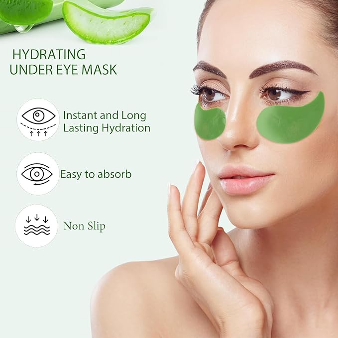 Under Eye Patches, 30 Pairs Aloe Vera Eye Mask for Dark Circles, Puffy Eyes, Wrinkles,Skincare for Women & Men