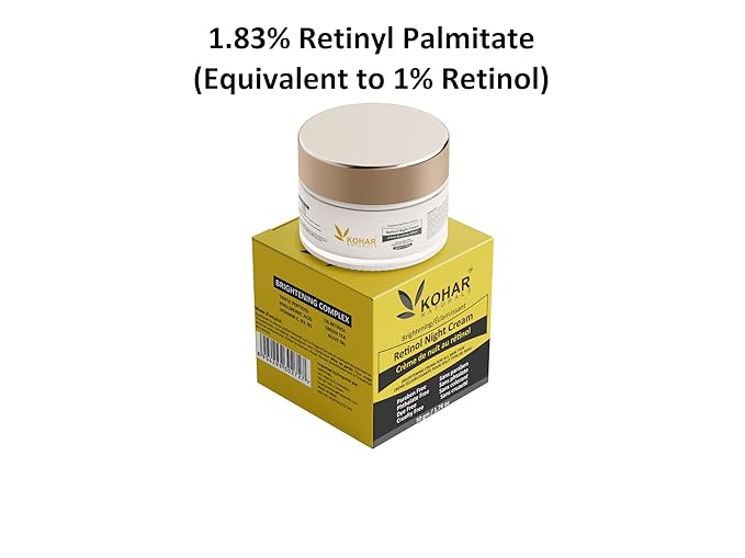 Anti Aging Retinol Night Cream Brightening Complex for Face and Eye with Triple Peptides, Hyaluronic Acid, Vitamin C, E, B3 and B5. 50 gm