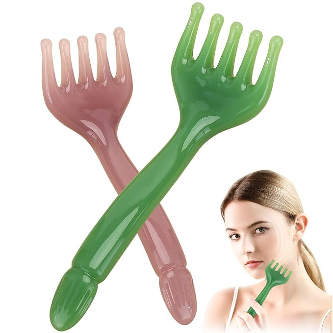 MoyRetty 2-Pack Head Massager, Scalp Massage Comb, Finger Whisk for Relaxation, Pink (Green)
