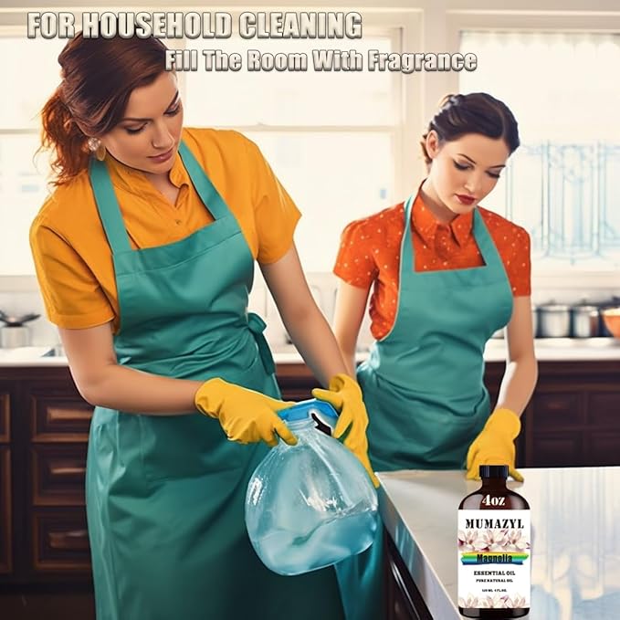 Magnolia Essential Oil, Magnolia Oil 4 Fl Oz 120ML for Diffuser Humidifier Yoga Cleaning DIY Candle Soap Making Essential Oils