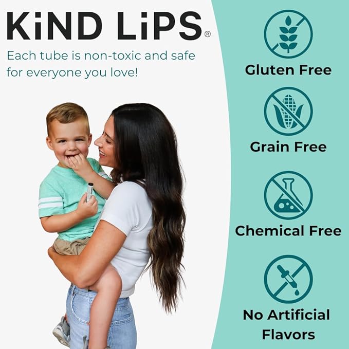 Kind Lips Lip Balm - Nourishing & Moisturizing Lip Care with Shea Butter, Beeswax & Vitamin E | Georgia Peach Flavor | 0.15 Oz (Pack of 5)