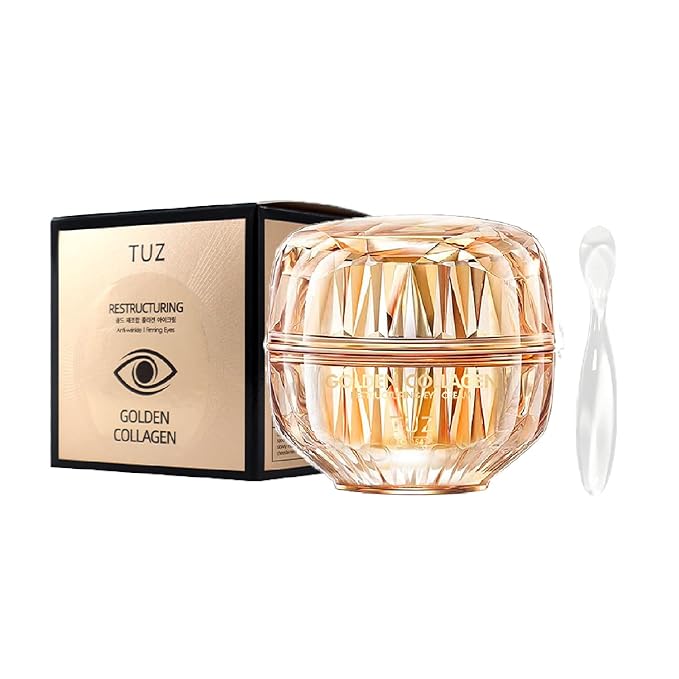 Golden Collagen Eye Cream 50g, Hyaluronic Acid Moisturizer, Anti-Aging, Brightening, Hydrating, with Zinc Collagen, Shea Butter, Niacinamide, Diminish Wrinkles and Dark Circles, Large Capacity