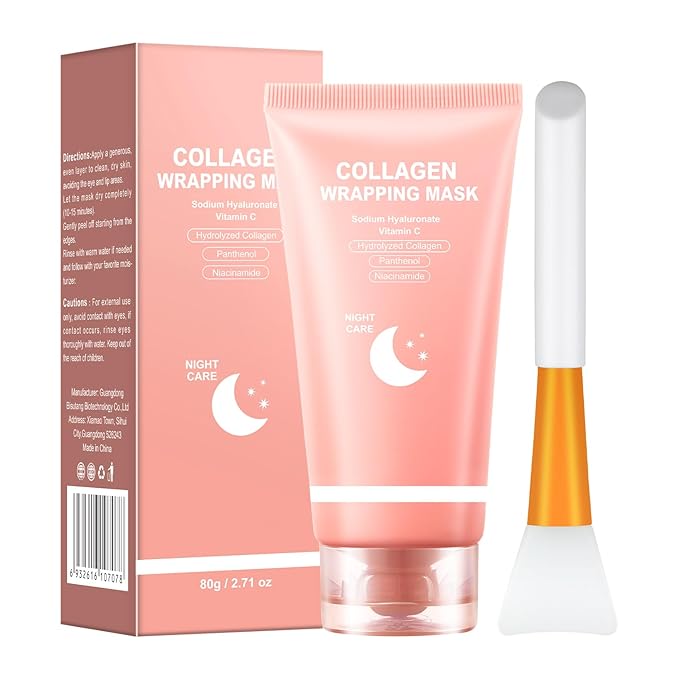 IREV Collagen Wrapping Mask, Peel Off Facial Mask, Face Masks Skincare, Face Mask For Women With Collagen, Vitamin C, Glass Skin Skincare, Reduces Dullness, Hydrating 80ml 2.71oz