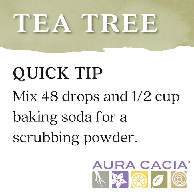 Aura Cacia 100% Pure Tea Tree Essential Oil, 100% Pure Therapeutic Grade, 15 ml in Box, Melaleuca alternifolia