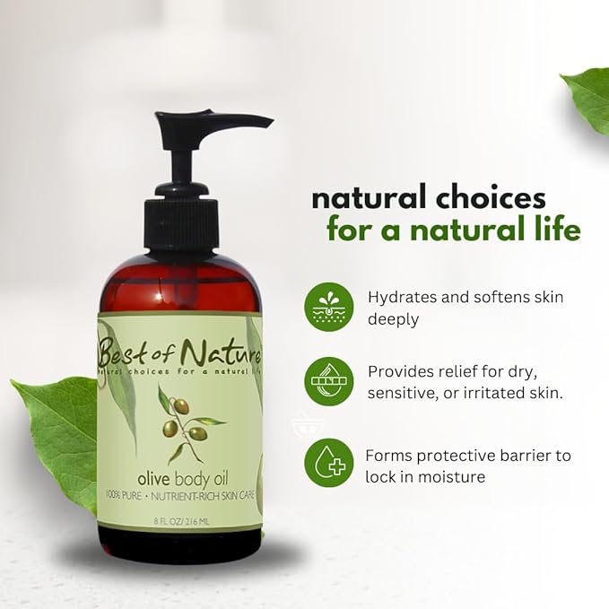 Best of Nature 100% Pure Olive Massage & Body Oil – Cold Pressed, Natural & Unscented Moisturizer for Skin, Hair & Bath, 5 Gallon Pail (640 fl oz)