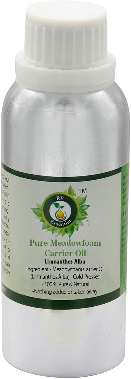 Meadowfoam Oil | Limnanthes Alba | Meadowfoam Seed Oil | Meadowfoam Carrier Oil | for Skin | for Hair | 100% Pure Natural | Cold Pressed Meadowfoam Oil | 300ml | 10oz by R V Essential