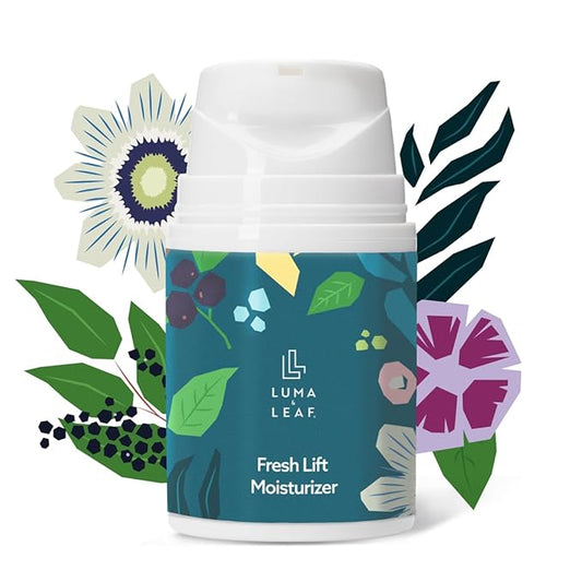 LUMA & LEAF Fresh Lift Facial Moisturizer, 1.7 FL Oz – Anti Aging Face Cream with Hyaluronic Acid & Tetrapeptide, Collagen Booster to Firm, Smooth Wrinkles & Hydrate Sensitive Skin