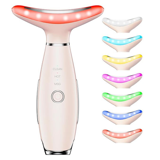 7 Color Neck Face Massager, Portable Facial Massager, Face Sculpting Tool for Skin Care with Vibration, Thermal