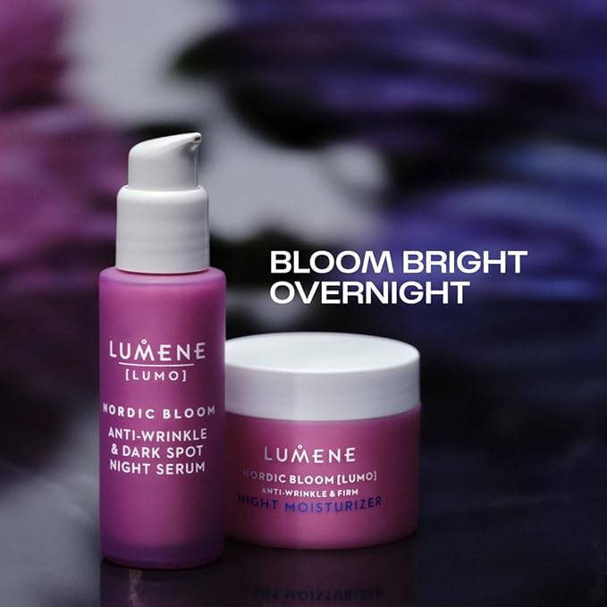 Lumene Nordic Bloom [Lumo] Anti-Wrinkle & Firm Night Moisturizer - Hydrating Face Moisturizer for Visibly Radiant & Smooth Skin - Formulated with Pre-Retinol Complex + Lingonberry Extract (1.7 oz)