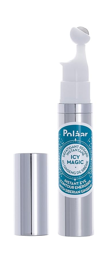 Polåar - Icy Magic Instant Eye Contour Energiser with Siberian Ginseng - Anti-Dark Circles & Puffiness- Decongesting Icy Ball - Fragrance-Free - 92% Natural, Vegan, Cruelty Free, Made in France - 0.4