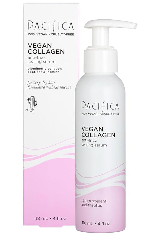 Pacifica Vegan Collagen Hydrating Leave-In Repair Hair Mask, Softens & Restores Shine, Seals Split Ends, For Dry, Damaged & Color-Treated Hair, Silicone & Sulfate Free, Vegan, 4 oz