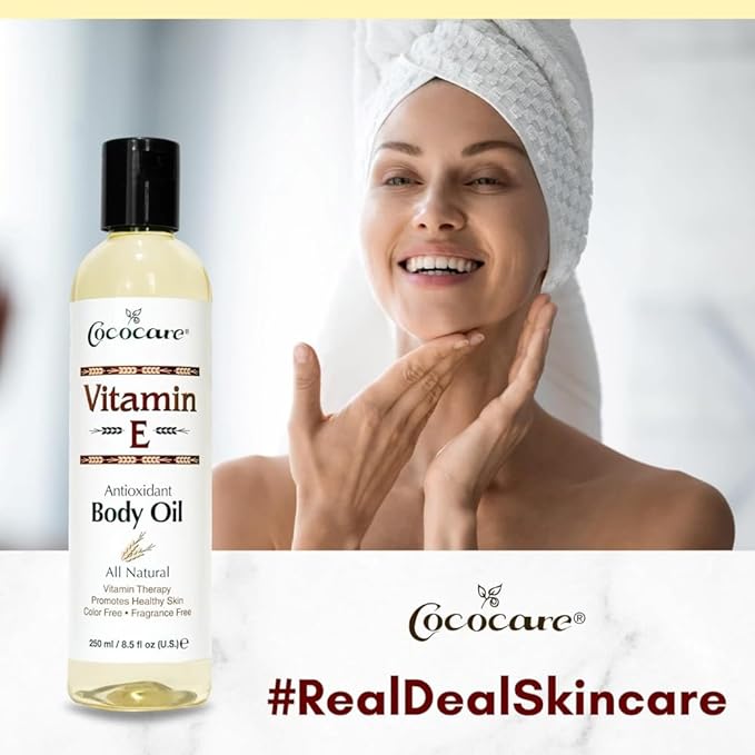 Cococare Natural Vitamin E Antioxidant Body Oil - Vitamin Therapy for All Skin Types - 8.5 fl oz - Pack of 2